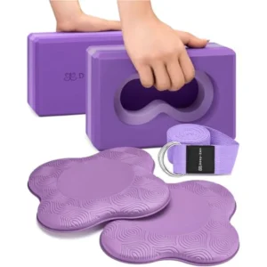 ® Yoga Blocks 2-Pack with Wrist Support, Knee Pads & Stretch Strap