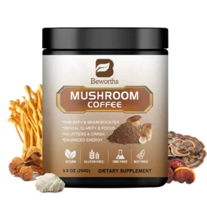 10 Mushroom Coffee Blend with Lion’s Mane, Cordyceps & Reishi – Energy, Focus & Immune Support Superfood Coffee