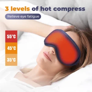 Hot Compress Electric Steam Eye Mask – 3D Heated Eye Massager with Smart Timing, Constant Temperature & Sleep Shading for Eye Relief and Relaxation